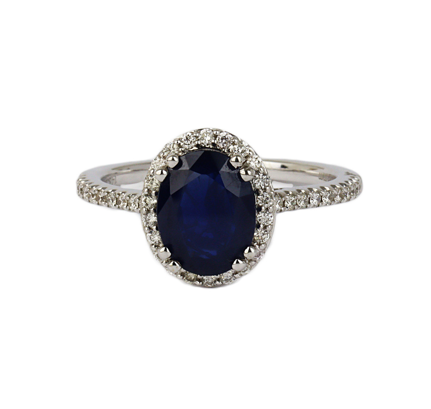 Gallery image of this Women’s 14k White Gold Diamond, Sapphire Ring Size 6.5