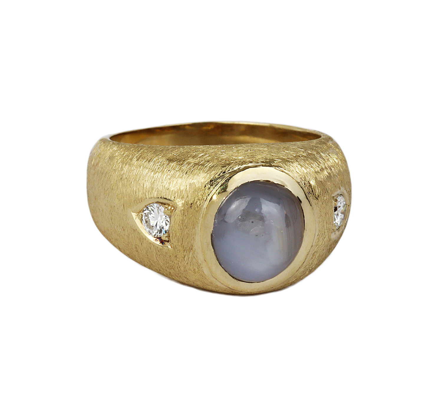 Gallery image of this Men’s 14k Yellow Gold Diamond, Star Sapphire Ring Size 9.5