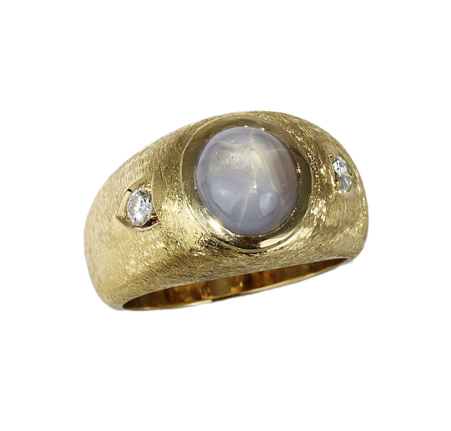 Featured image of this Men’s 14k Yellow Gold Diamond, Star Sapphire Ring Size 9.5