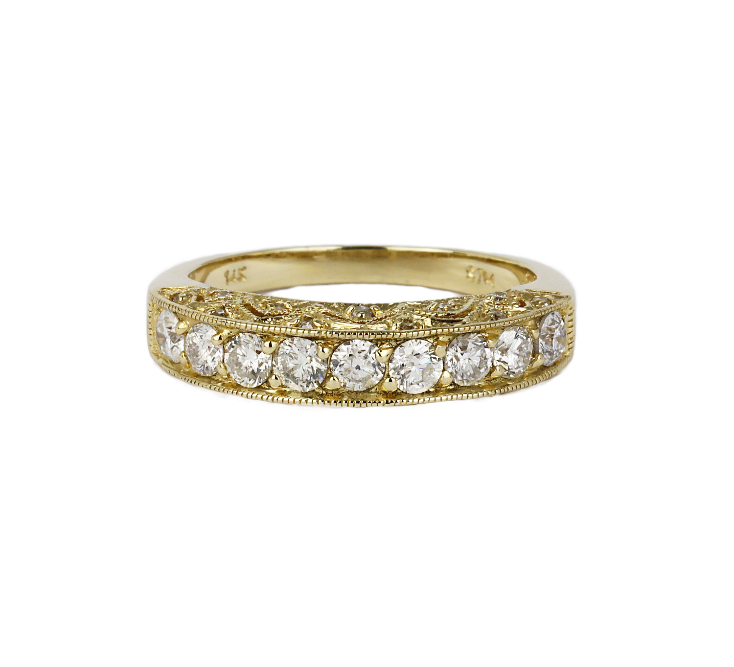 Gallery image of this Women’s 14k Yellow Gold Diamond Bridal Ring Size 8