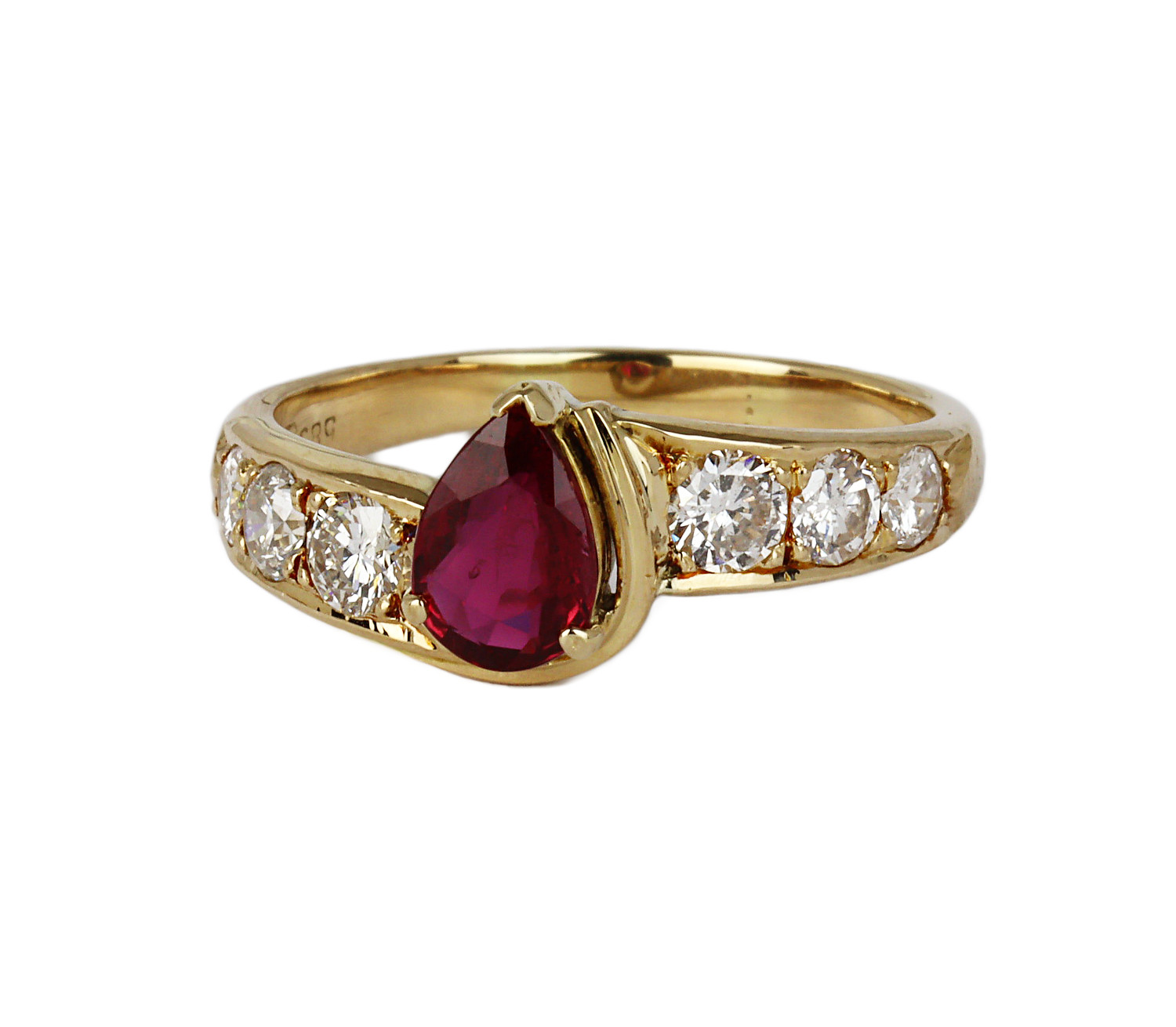 Gallery image of this Women’s 14k Yellow Gold Diamond, Ruby Ring Size 7
