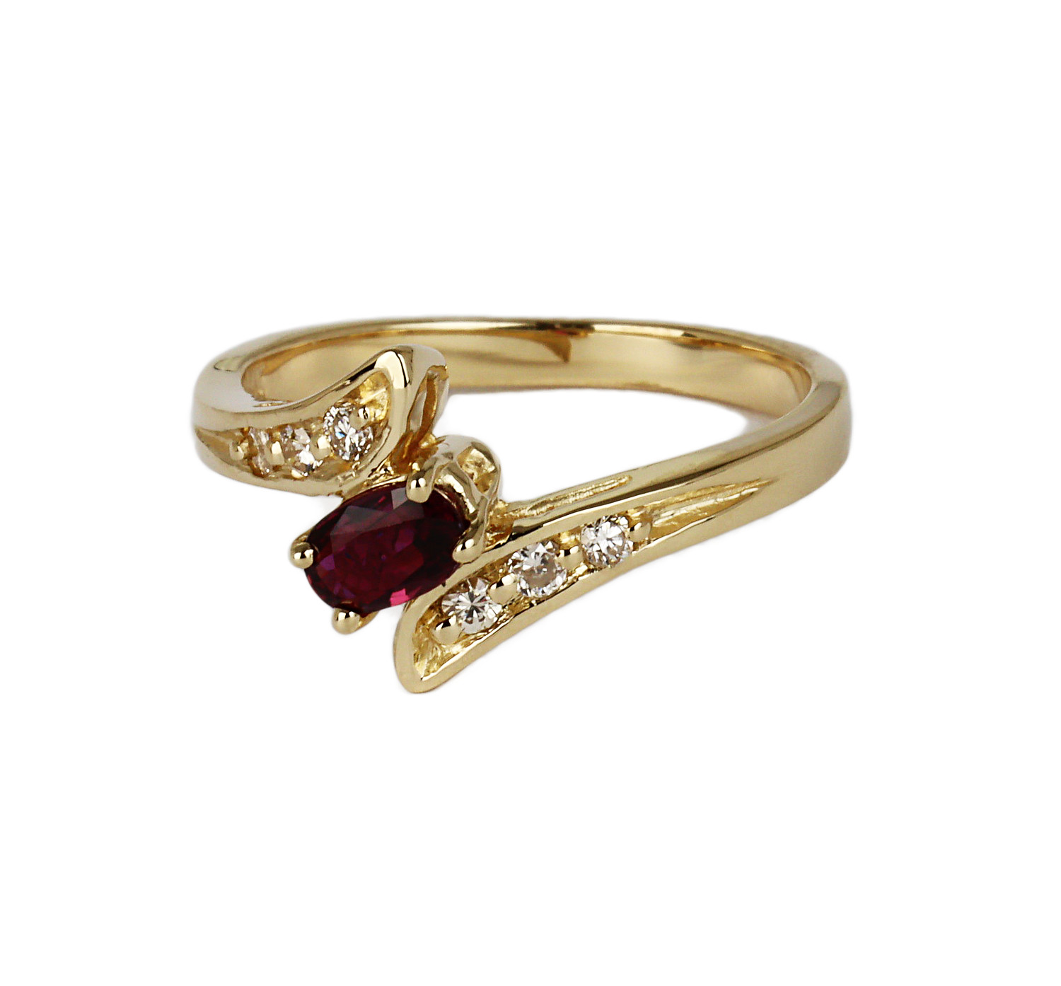 Gallery image of this Women’s 14k Yellow Gold Diamond, Ruby Ring Size 5.75