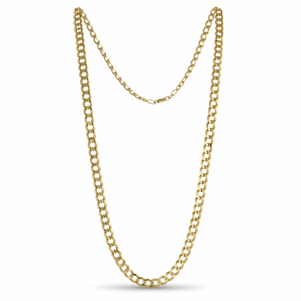 Featured image of this Men’s 14k Yellow Gold Curb Chain Necklace