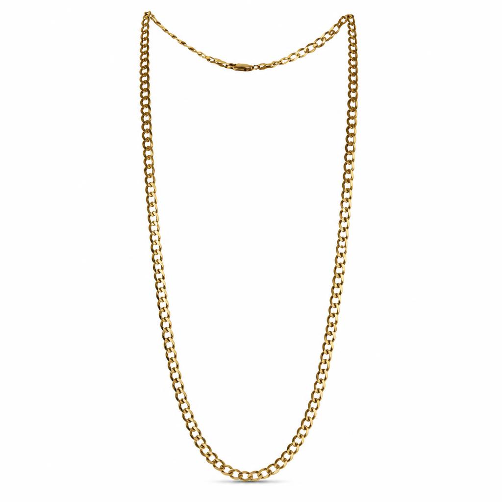 Featured image of this Men’s 14k Yellow Gold Curb Chain Necklace