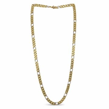 Featured image of this Men’s 14k Yellow & White Gold Figaro Chain Necklace