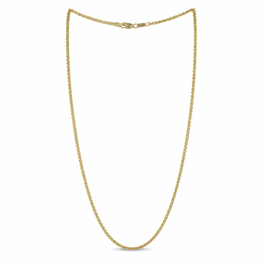 Featured image of this Unisex 14k Yellow Gold Wheat Chain Necklace