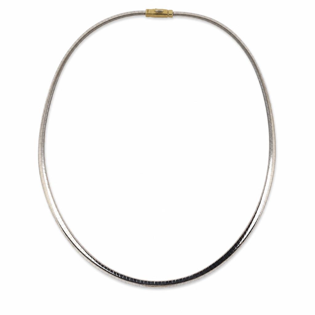 Gallery image of this Women’s 14k Yellow & White Gold Omega Chain Necklace