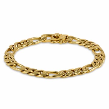 Featured image of this Men’s 14k Yellow Gold Figaro Link Bracelet