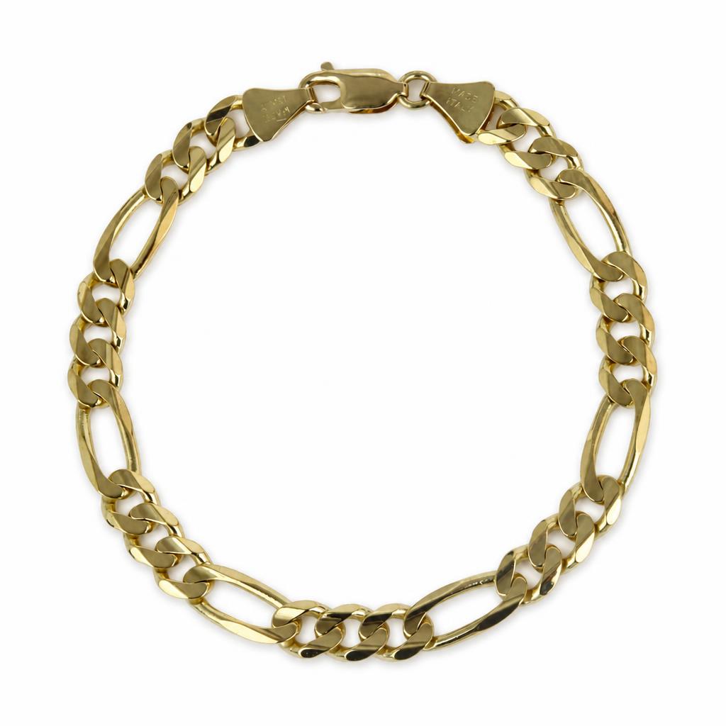 Featured image of this Men’s 14k Yellow Gold Figaro Link Bracelet