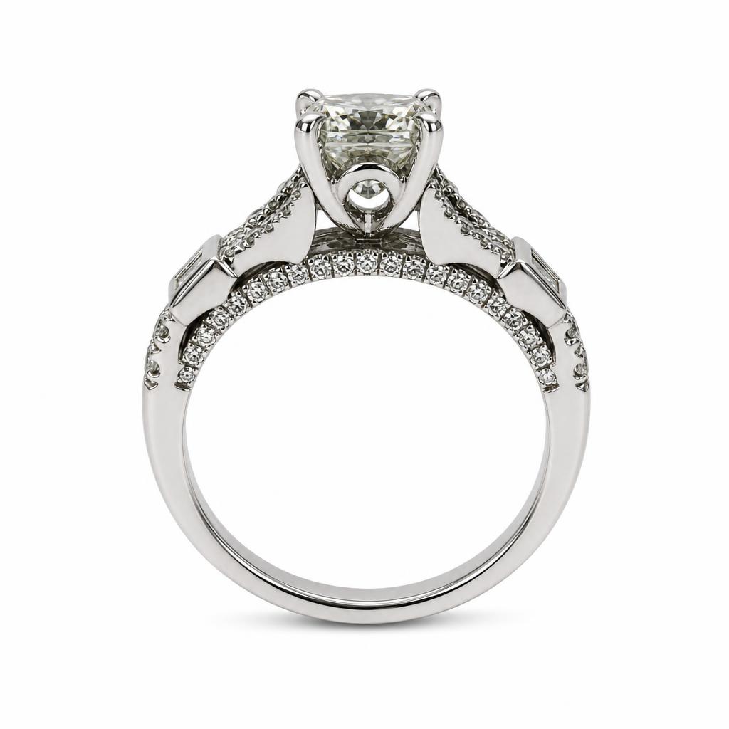 Gallery image of this Women’s 14k White Gold Diamond Bridal Ring EGL Cert. Size 6