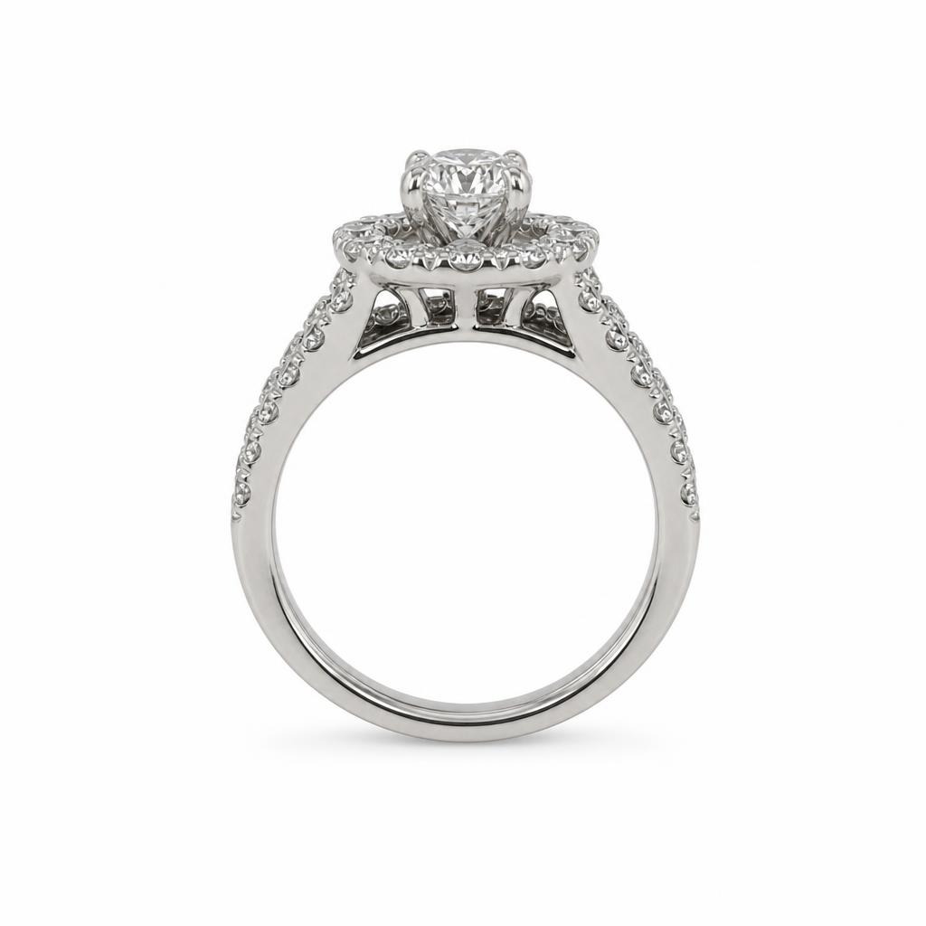 Gallery image of this Shane Co. 14k White Gold Diamond Bridal Ring Set Size 6