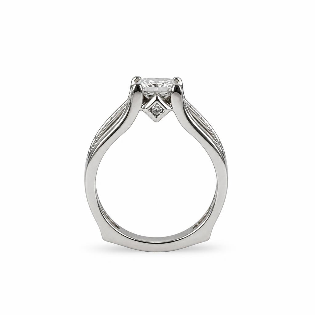 Gallery image of this Women’s 18k White Gold Diamond Bridal Ring EGL Cert Size 6.5