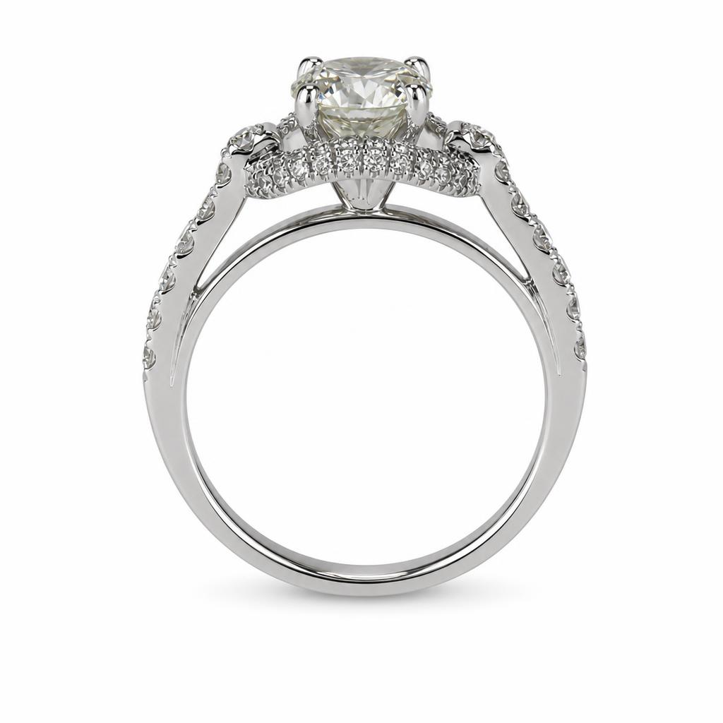 Gallery image of this Women’s 14k White Gold Diamond Engagement Ring EGL Cert Size 6