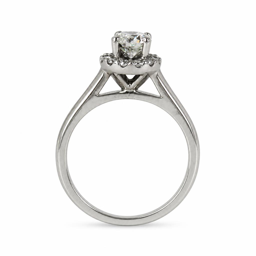 Gallery image of this Women’s 14k White Gold Diamond Ring EGL Cert Size 5.5