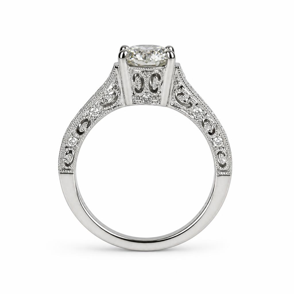 Gallery image of this Women’s 14k White Gold Diamond Ring GIA Cert Size 6