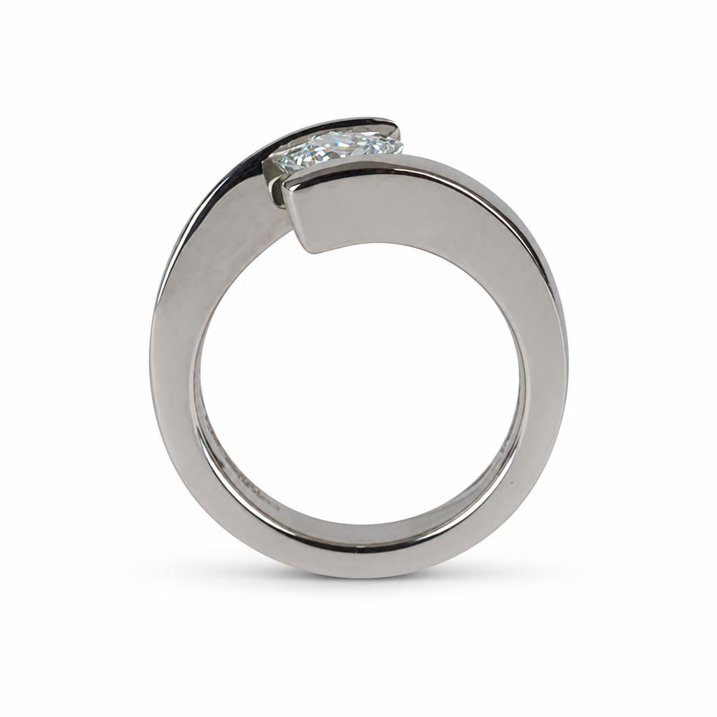 Gallery image of this Women’s 14k White Gold Diamond Ring GIA Cert Size 8.75