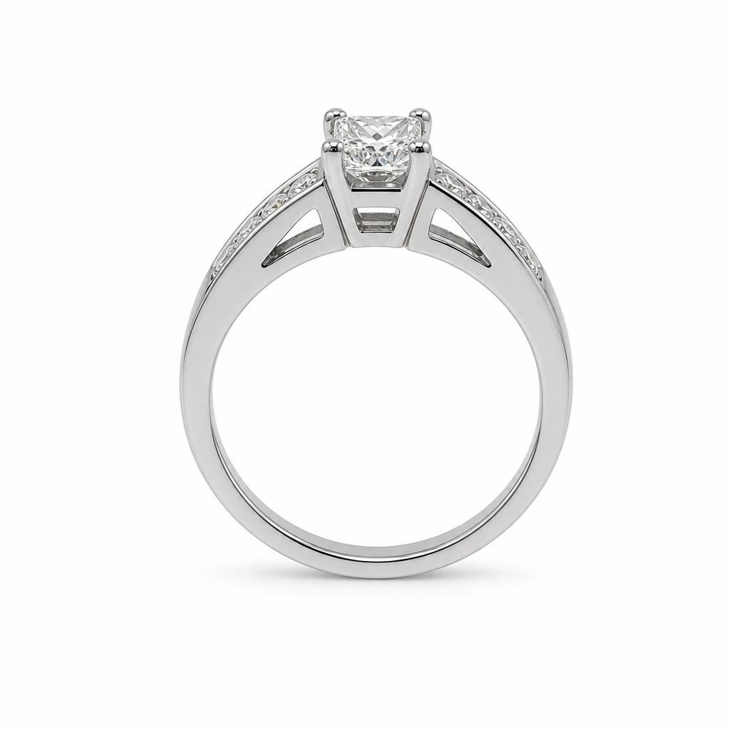 Gallery image of this Women’s 14k White Gold Diamond Bridal Ring EGL Cert. Size 5.75
