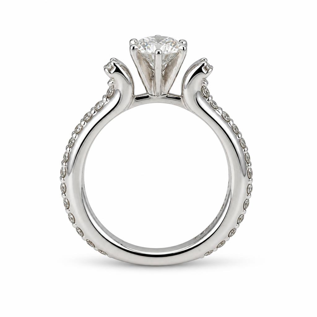 Gallery image of this Women’s 14k White Gold Diamond Bridal Ring EGL Cert. Size 5.75