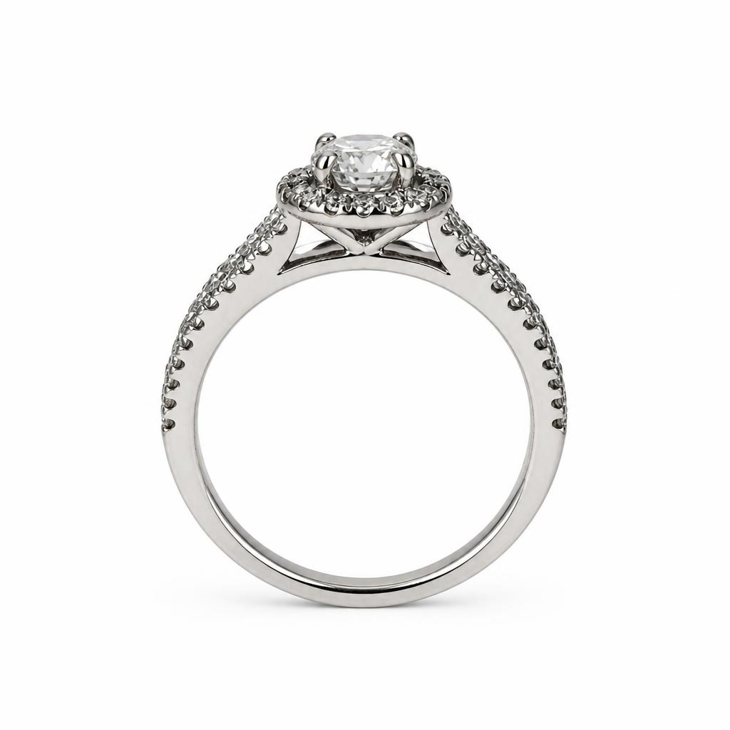 Gallery image of this Women’s 14k White Gold Diamond Bridal Ring EGL Cert. Size 6