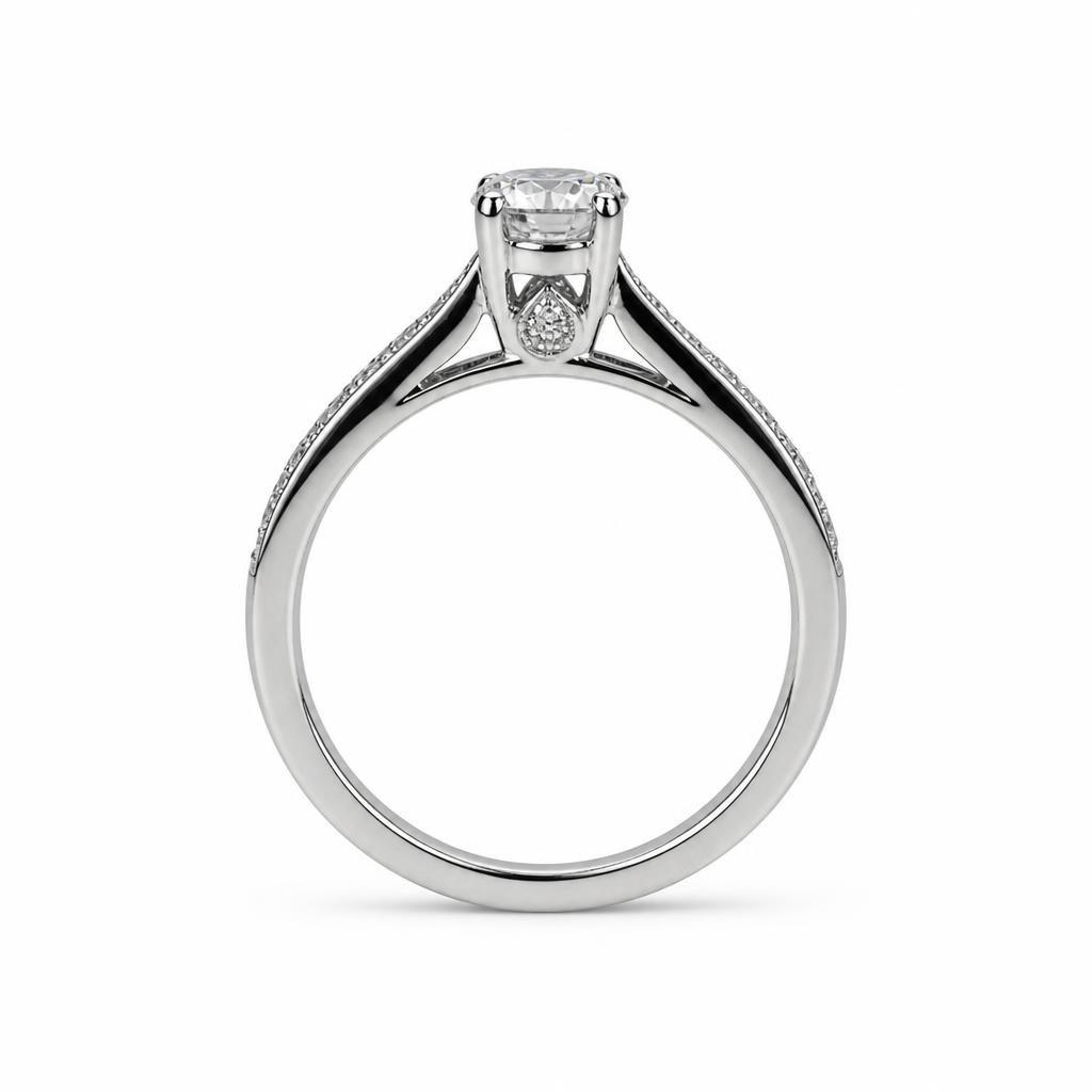 Gallery image of this Women’s 14k White Gold Diamond Bridal Ring EGL Cert Size 6