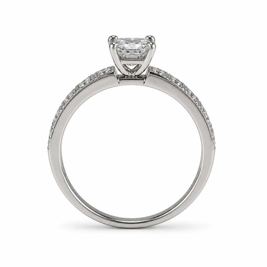 Gallery image of this Women’s 14k White Gold Diamond Bridal Ring EGL Cert Size 6