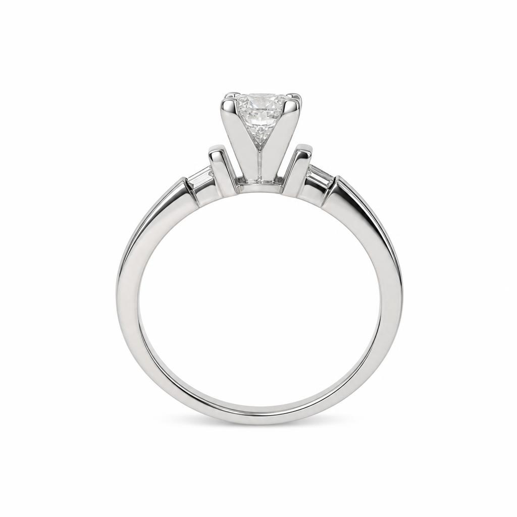 Gallery image of this Women’s 14k White Gold Diamond Bridal Ring IGI Cert Size 6.25