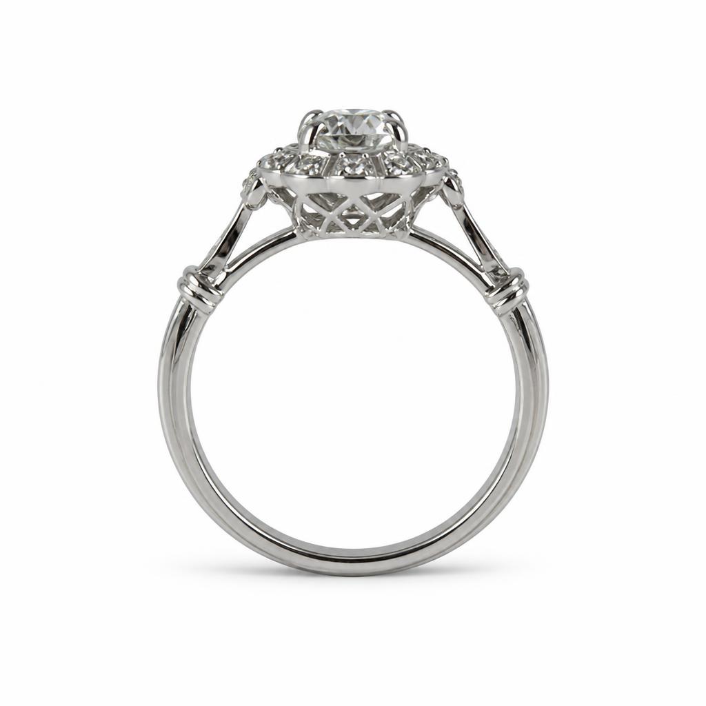 Gallery image of this Women’s 14k White Gold Diamond Bridal Ring EGL Cert Size 6.5