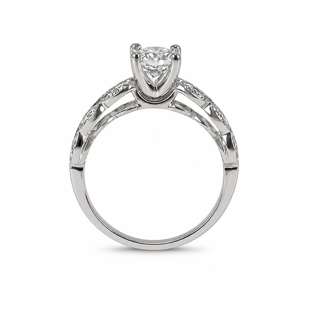 Gallery image of this Women’s 18k White Gold Diamond Bridal Ring EGL Cert Size 6
