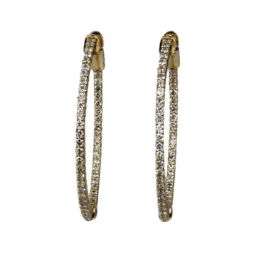 Featured image of this Women’s 14k Yellow Gold Diamond Hoop Earrings