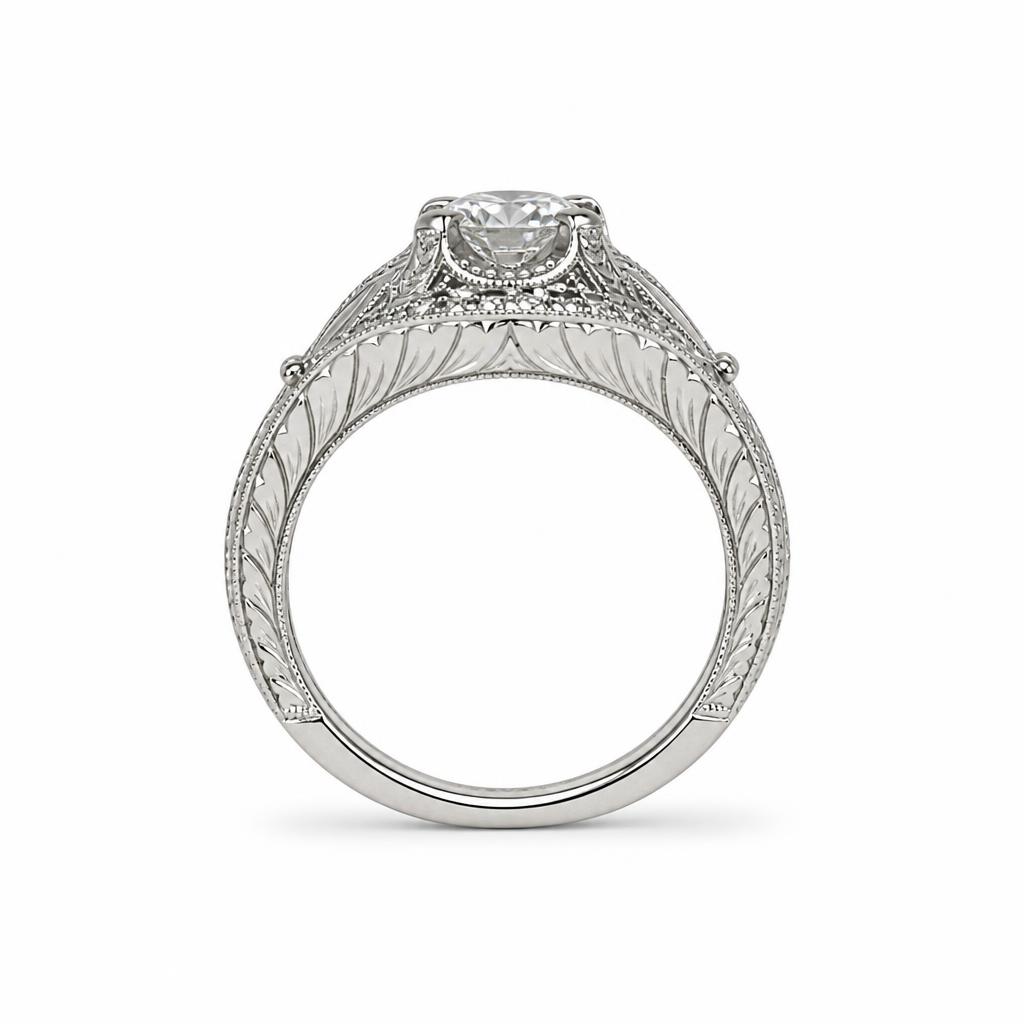 Gallery image of this Women’s Platinum Diamond Bridal Size 6.25 Ring EGL Cert