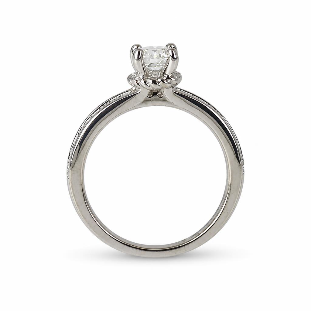 Gallery image of this Women’s 14k White Gold Diamond Bridal Size 6.5 Ring EGL Cert