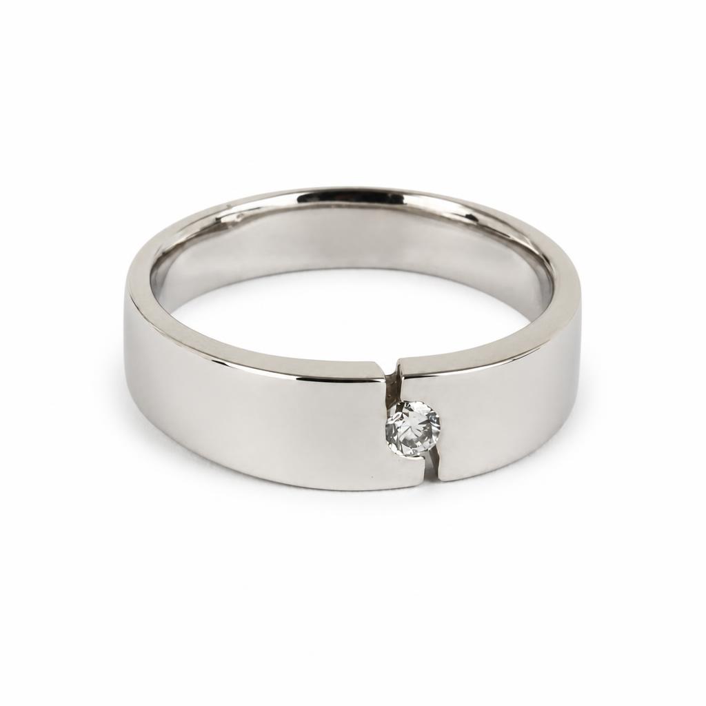 Gallery image of this Men’s 14k White Gold Diamond Ring Size 14