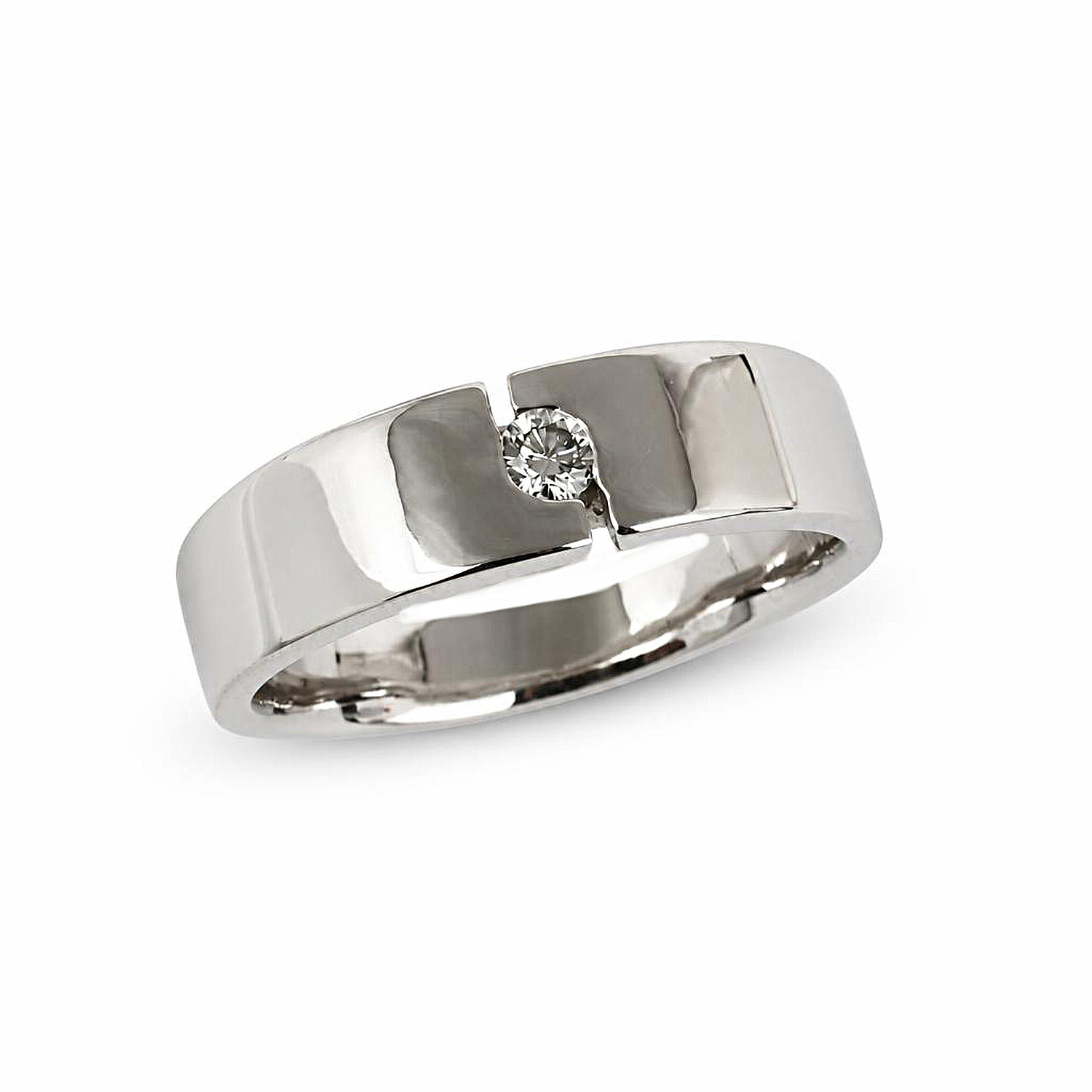 Featured image of this Men’s 14k White Gold Diamond Ring Size 14