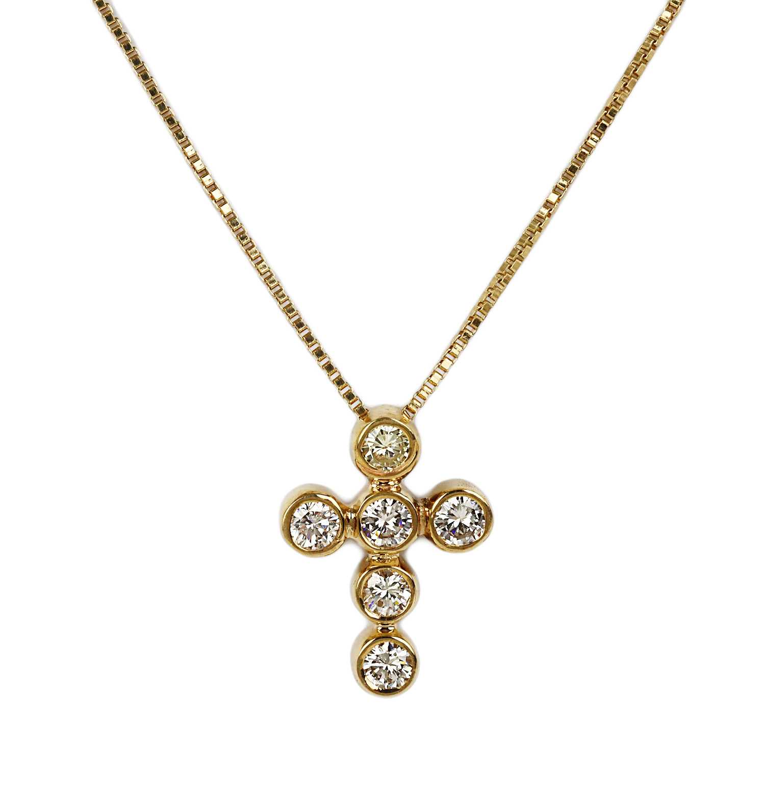 Featured image of this Women’s 14k Yellow Gold Diamond Cross Necklace