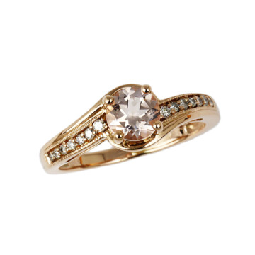 Featured image of this Women’s 14k Rose Gold Diamond, Morganite Ring Size 6.25