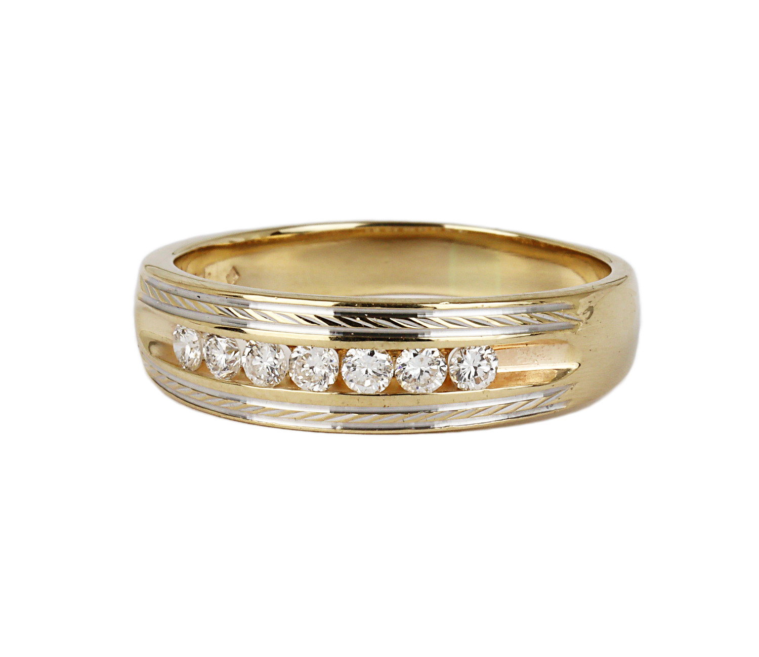 Gallery image of this Men’s 14k Yellow Gold Diamond Ring Size 12.5
