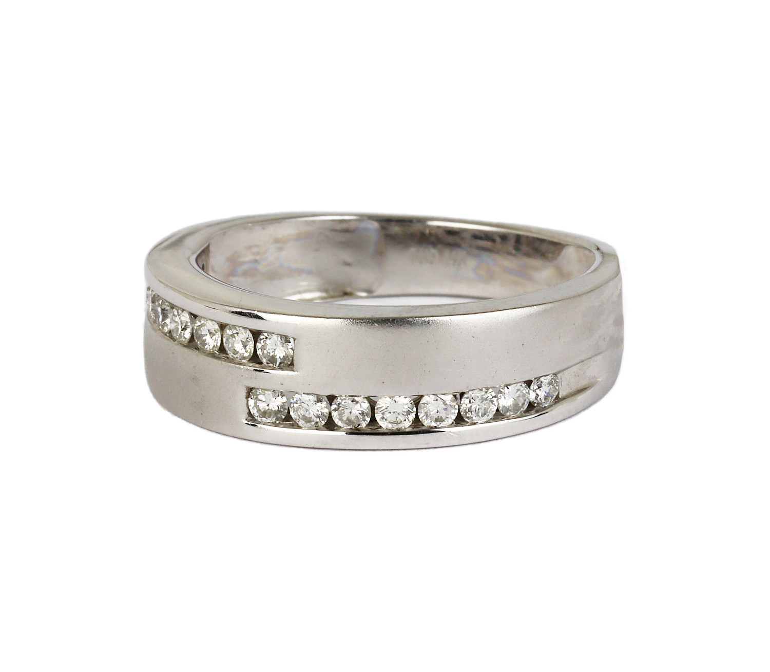 Gallery image of this Men’s 14k White Gold Diamond Ring Size 10