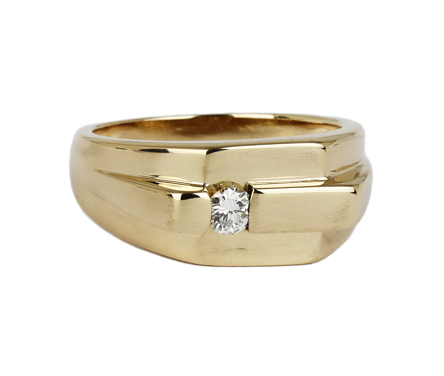 Gallery image of this Men’s 14k Yellow Gold Diamond Ring Size 10.25