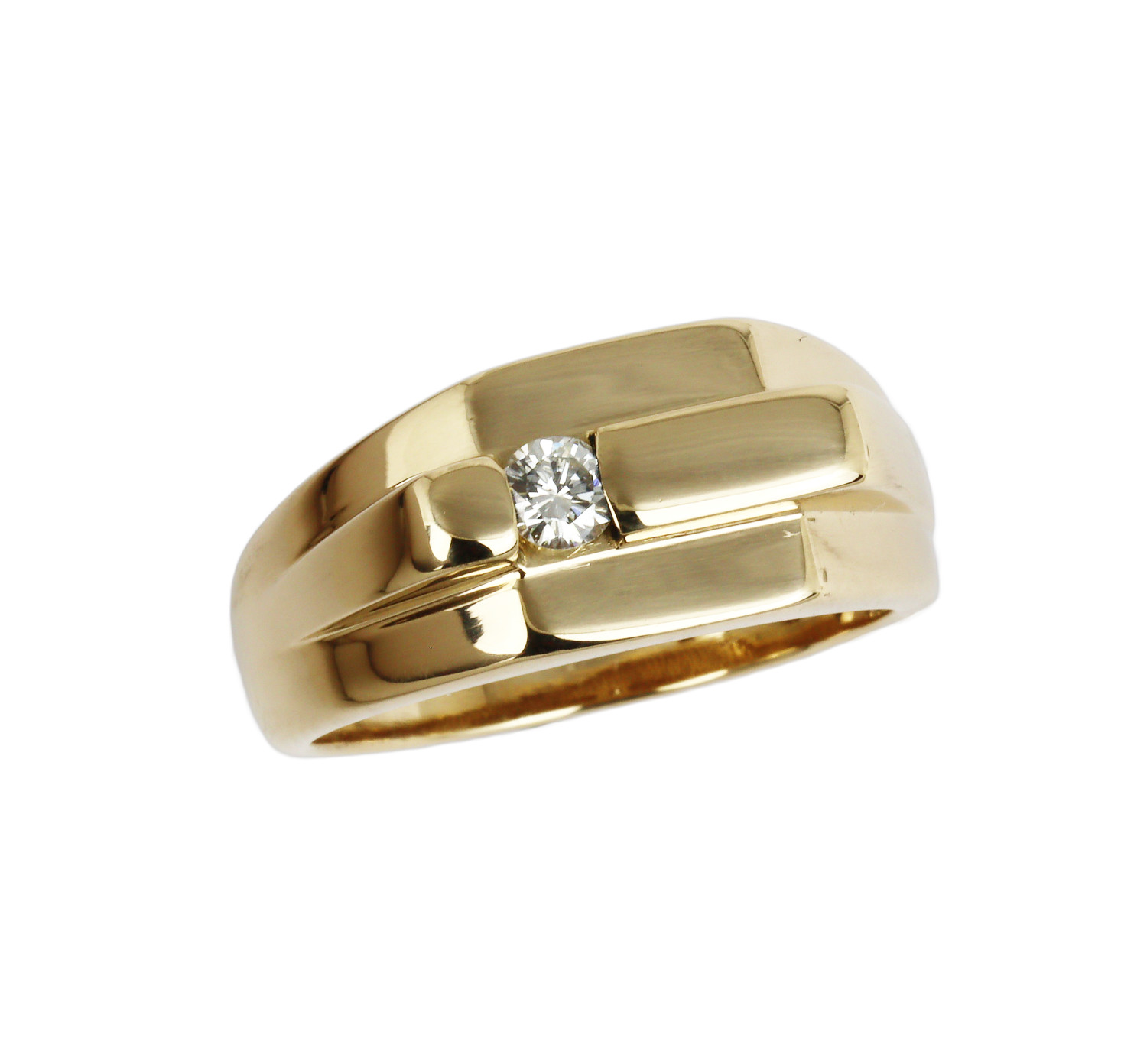 Featured image of this Men’s 14k Yellow Gold Diamond Ring Size 10.25