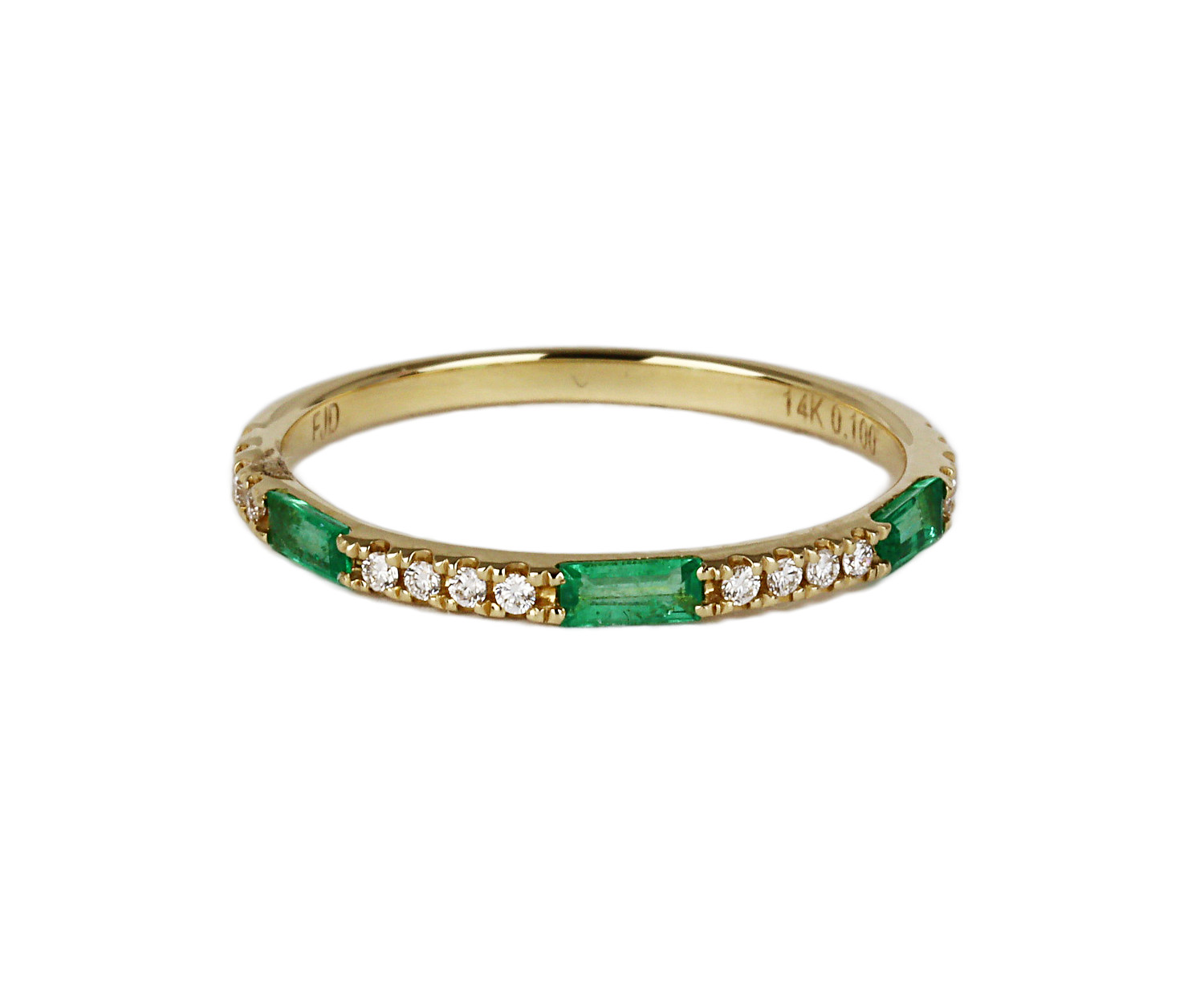 Gallery image of this Fischer Women’s 14k Yellow Gold Diamond, Emerald Ring Size 6.75