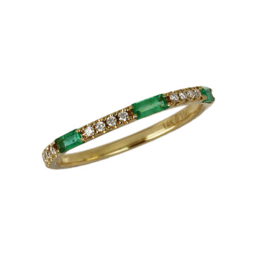 Featured image of this Fischer Women’s 14k Yellow Gold Diamond, Emerald Ring Size 6.75