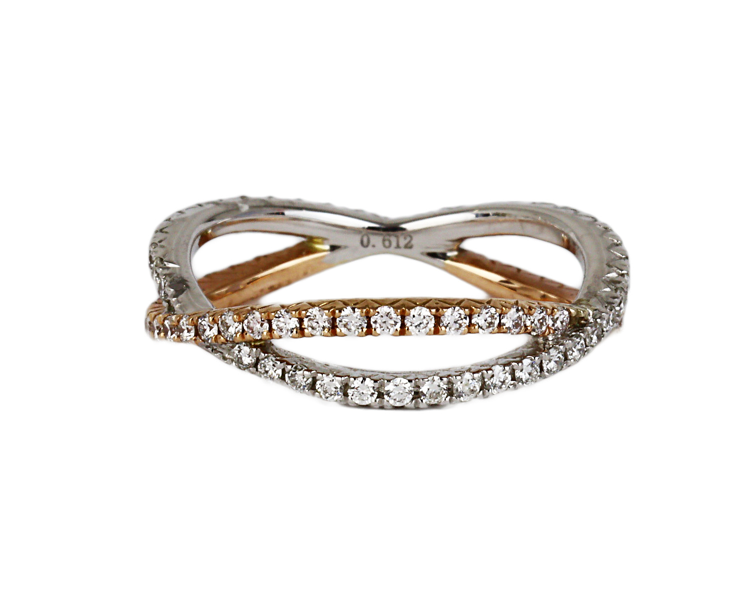 Gallery image of this Fischer Women’s 14k Rose & White Gold Diamond Ring Size 6