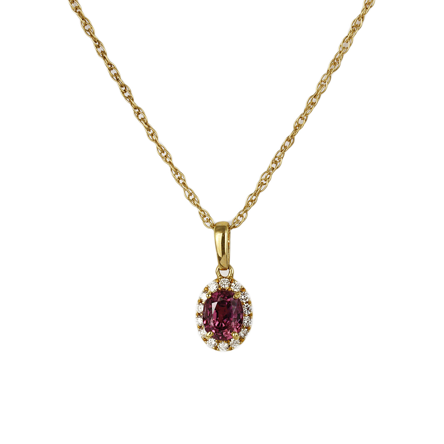 Featured image of this Women’s 14k Yellow Gold, Diamond, Ruby Necklace