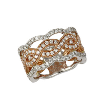 Featured image of this Fischer Women’s 14k White & Rose Gold Diamond Ring Size 6
