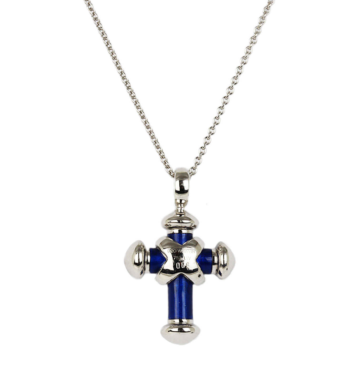 Gallery image of this Women’s 18k White Gold Diamond Cross Necklace