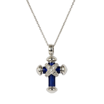 Featured image of this Women’s 18k White Gold Diamond Cross Necklace