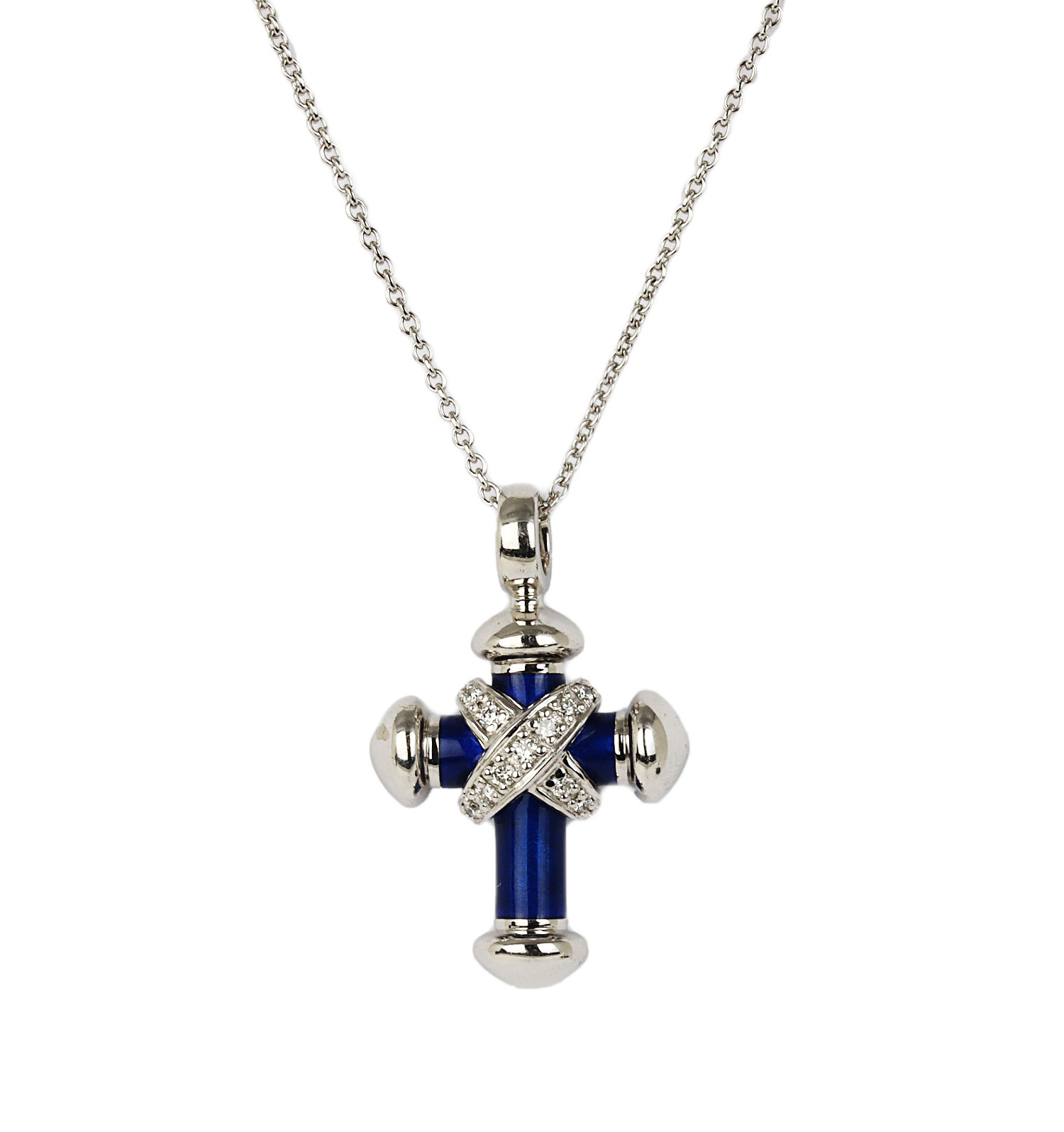 Featured image of this Women’s 18k White Gold Diamond Cross Necklace