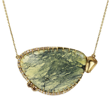 Featured image of this Fischer Women’s 14k Yellow Gold, Diamond, Smoky Quartz, Turquoise Necklace