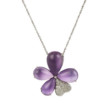 Featured image of this Fischer Women’s 14k White Gold Amethyst, Diamond Necklace