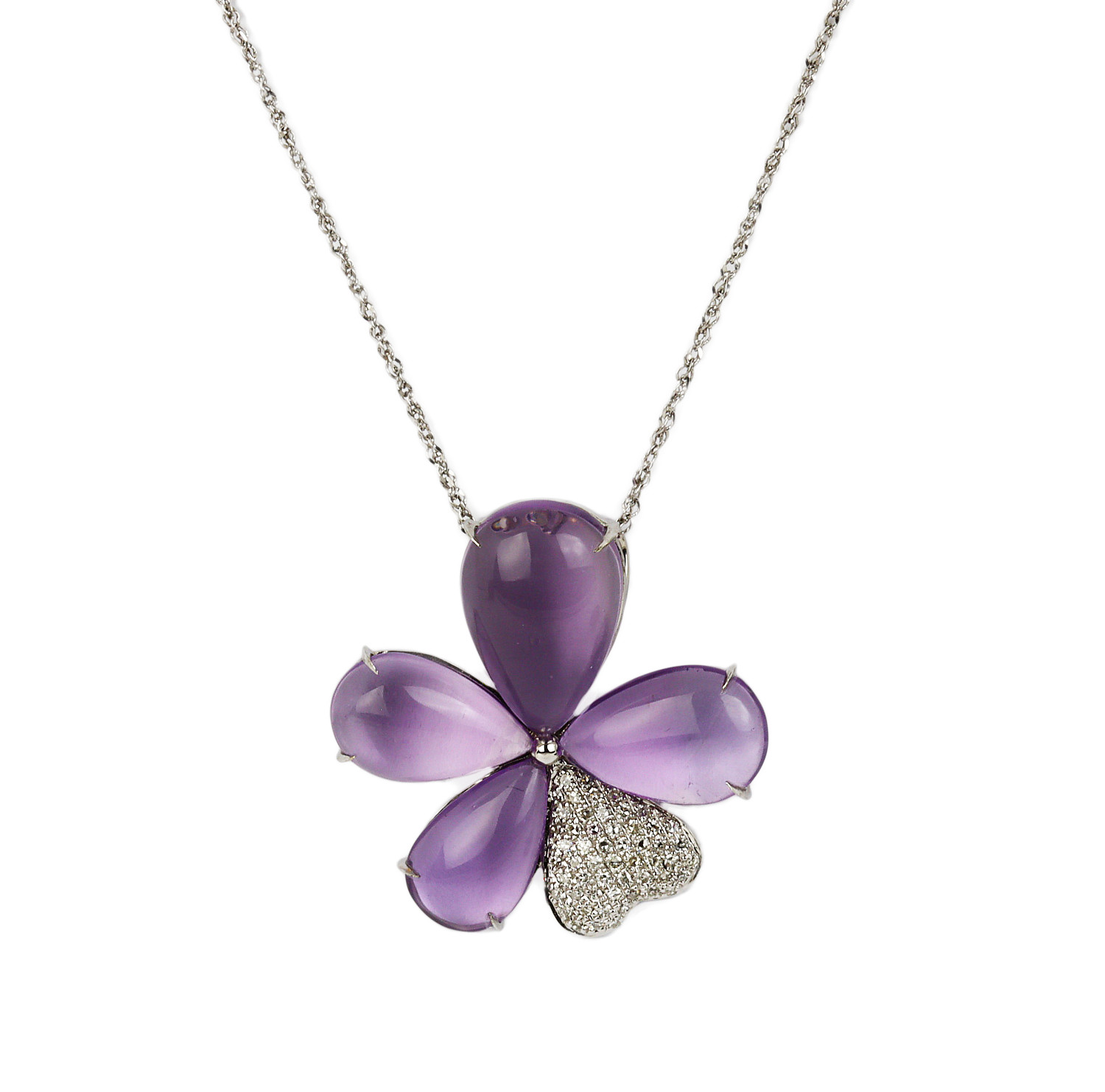 Featured image of this Fischer Women’s 14k White Gold Amethyst, Diamond Necklace